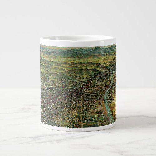 Vintage Map of Los Angeles California and River Giant Coffee Mug