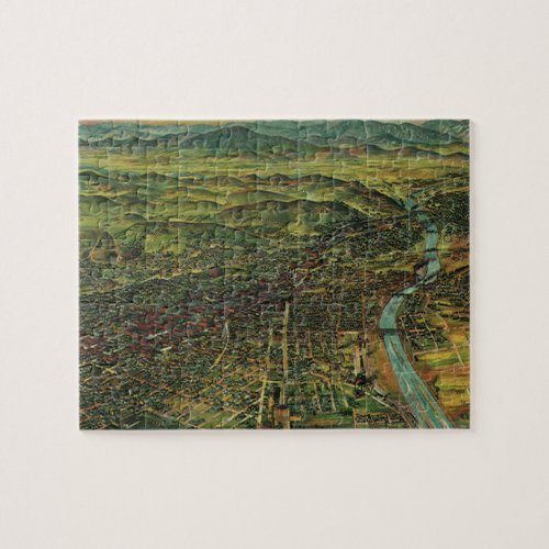 Vintage Map of Los Angeles California and River Jigsaw Puzzle