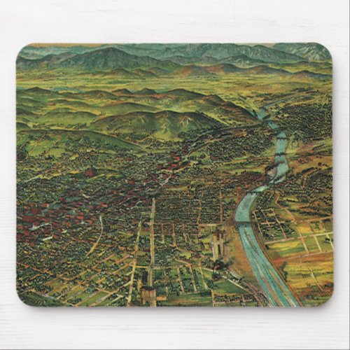 Vintage Map of Los Angeles California and River Mouse Pad