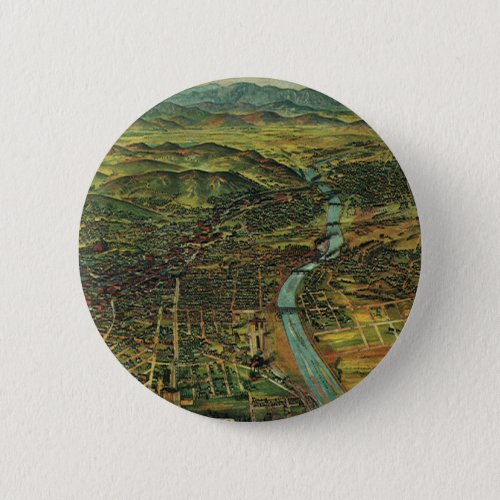 Vintage Map of Los Angeles California and River Pinback Button