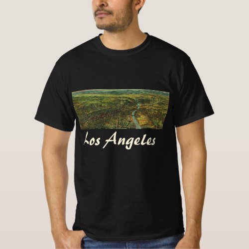Vintage Map of Los Angeles California and River T_Shirt