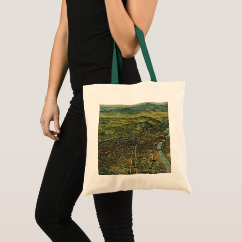 Vintage Map of Los Angeles California and River Tote Bag