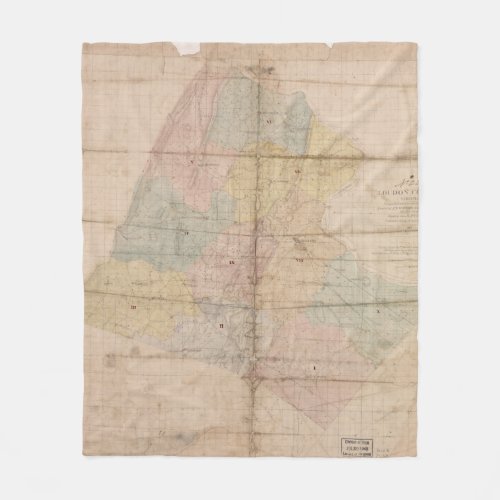 Vintage Map of Loudoun County Virginia 1861 Fleece Blanket