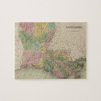 Vintage Map Of Louisiana (1838) Jigsaw Puzzle by Alleycatshirts at Zazzle