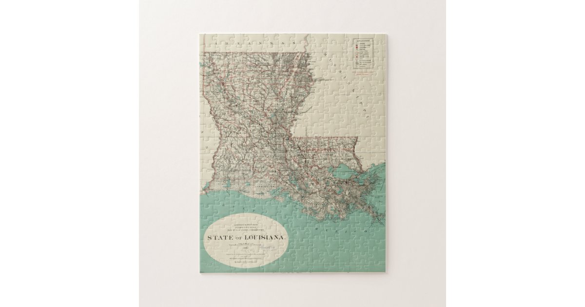 Vintage Louisiana Map (1838) Wall Tapestry by BravuraMedia