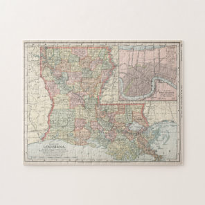 Vintage Map of Louisiana (1891) Jigsaw Puzzle