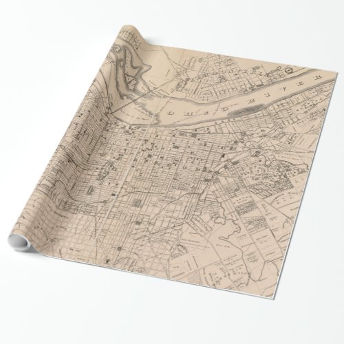 Vintage Map of Louisville Kentucky 1873 Wrapping Paper
