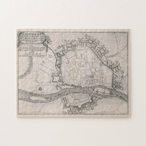 Vintage Map of Maastricht Netherlands 1695 Jigsaw Puzzle