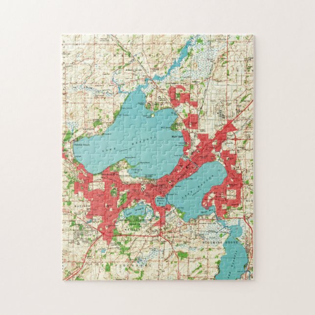 Vintage Map of Madison Wisconsin (1959) Jigsaw Puzzle (Vertical)