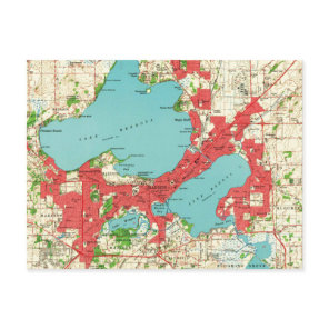 Vintage Map of Madison Wisconsin (1959) Postcard