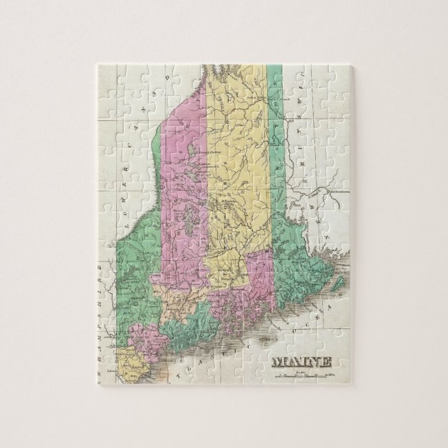 Vintage Map of Maine (1827) Jigsaw Puzzle (Vertical)