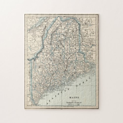 Vintage Map of Maine 1893 Jigsaw Puzzle