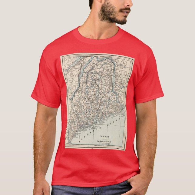Vintage Map of Maine 1893 T-Shirt (Front)