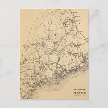 Vintage Map Of Maine (1894) Postcard by Alleycatshirts at Zazzle