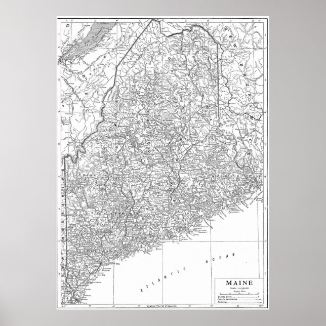Vintage Map of Maine (1911) Poster (Front)