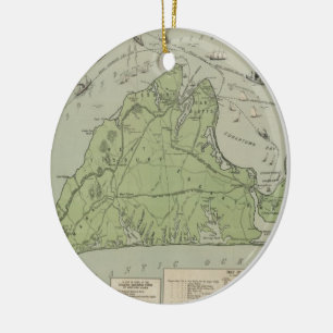 Vintage Map of Marthas Vineyard (1913) Ceramic Ornament