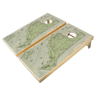 Vintage Map of Martha's Vineyard (1913) Cornhole Set