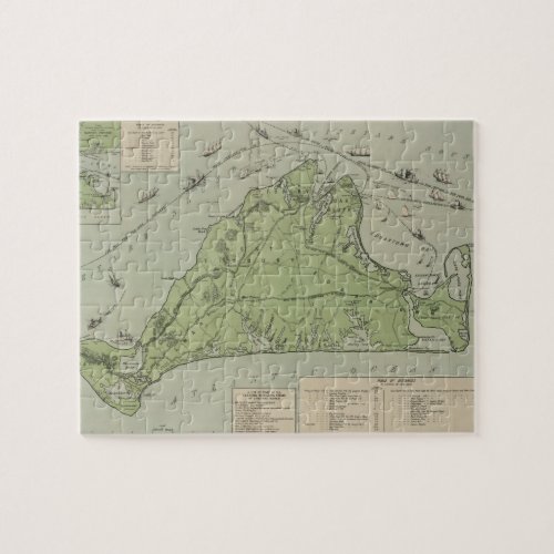 Vintage Map of Marthas Vineyard 1913 Jigsaw Puzzle