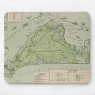Vintage Map of Marthas Vineyard (1913) Mouse Pad