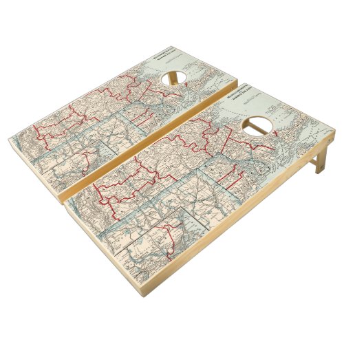 Vintage Map of Massachusetts  Rhode Island 1893 Cornhole Set