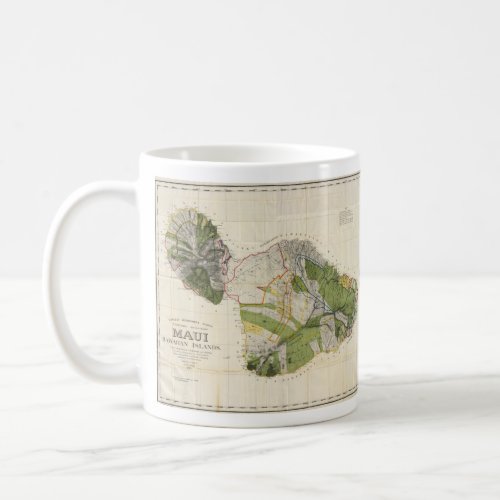 Vintage Map of Maui Island 1906 Coffee Mug