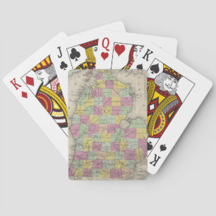 Vintage Map of Michigan (1853) Poker Cards