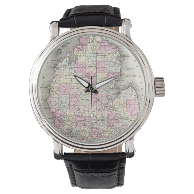 Vintage Map of Michigan (1855) Watch (Front)