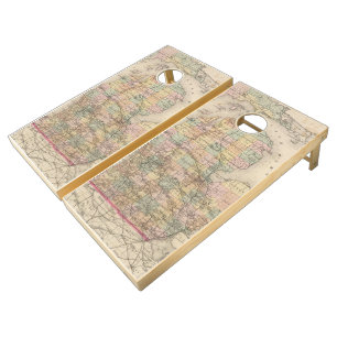 Vintage Map of Michigan (1873) Cornhole Set