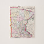 Vintage Map Of Minnesota (1864) Jigsaw Puzzle at Zazzle