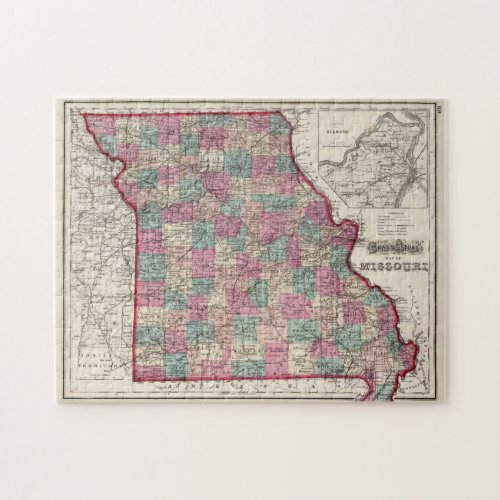 Vintage Map of Missouri 1873 Jigsaw Puzzle