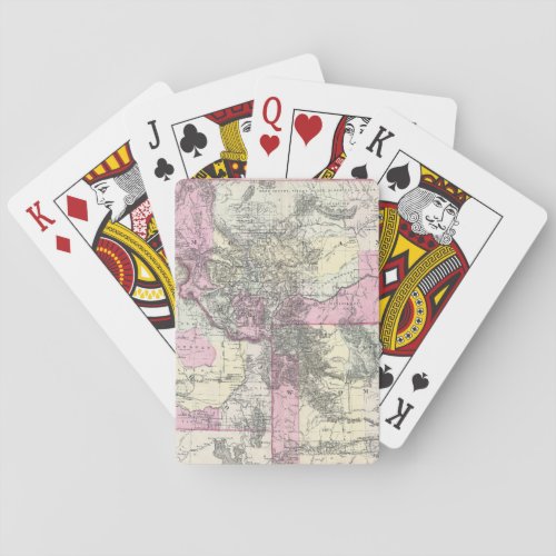 Vintage Map of Montana Wyoming and Idaho 1884 Poker Cards