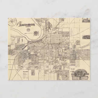 Vintage Map of Montgomery, Alabama (1899) Postcard