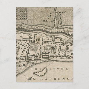 Vintage Map of Montreal (1758) Postcard