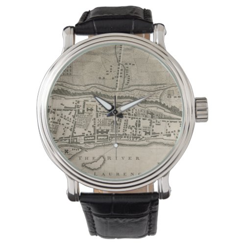 Vintage Map of Montreal 1758 Watch