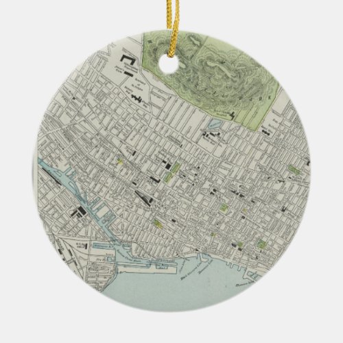 Vintage Map of Montreal 1901 Ceramic Ornament