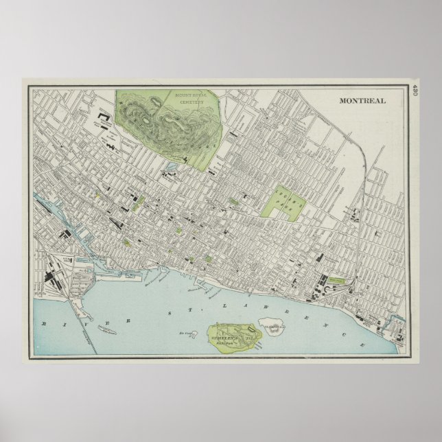 Vintage Map of Montreal (1901) Poster (Front)