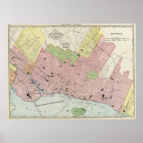 Vintage Map of Montreal 1903 Poster