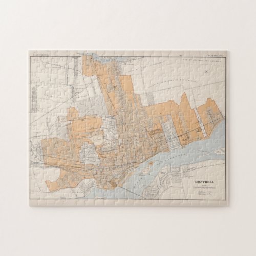 Vintage Map of Montreal Canada 1915 Jigsaw Puzzle