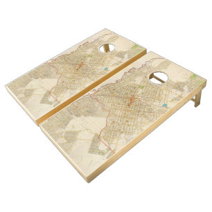 Vintage Map of Mount Vernon NY (1893) Cornhole Set