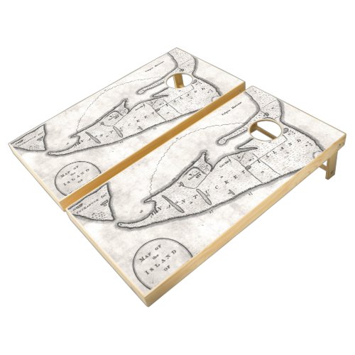 Vintage Map of Nantucket 1782 Cornhole Set