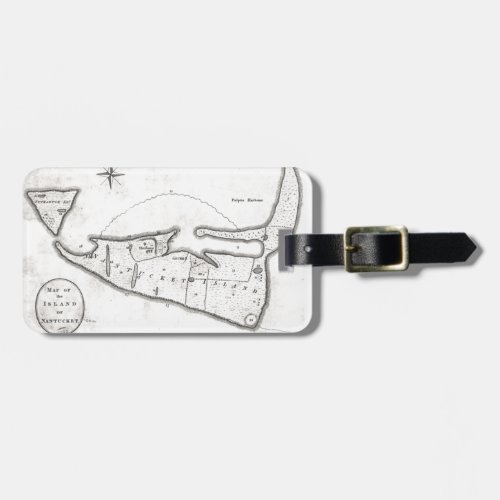 Vintage Map of Nantucket 1782 Luggage Tag