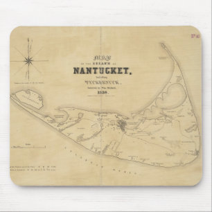Vintage Map of Nantucket (1838) Mouse Pad