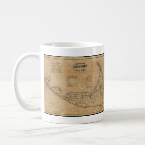 Vintage Map of Nantucket 1869 Coffee Mug