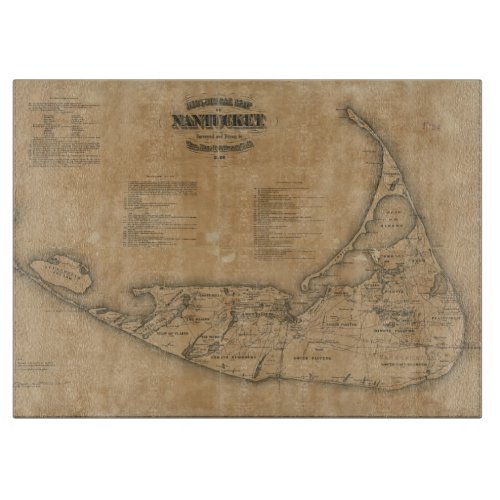 Vintage Map of Nantucket 1869 Cutting Board