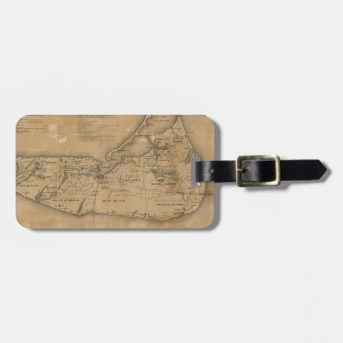 Vintage Map of Nantucket 1869 Luggage Tag