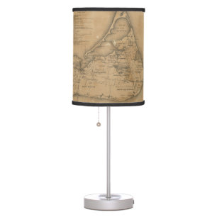 Vintage Map of Nantucket (1869) Table Lamp
