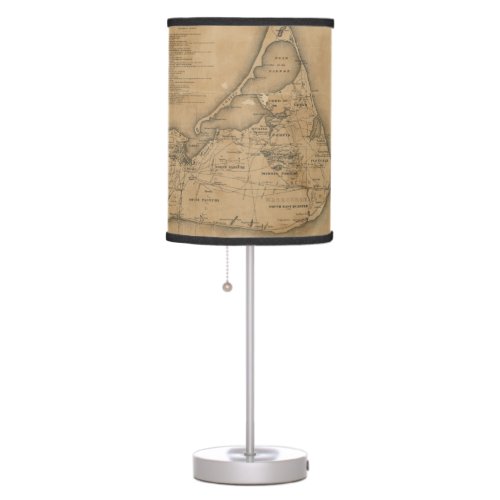 Vintage Map of Nantucket 1869 Table Lamp