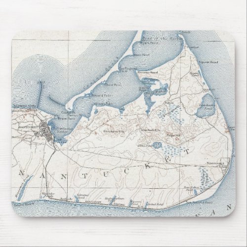 Vintage Map of Nantucket 1919 Mouse Pad
