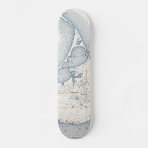 Vintage Map of Nantucket 1919 Skateboard