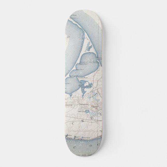 Vintage Map of Nantucket (1919) Skateboard (Front)